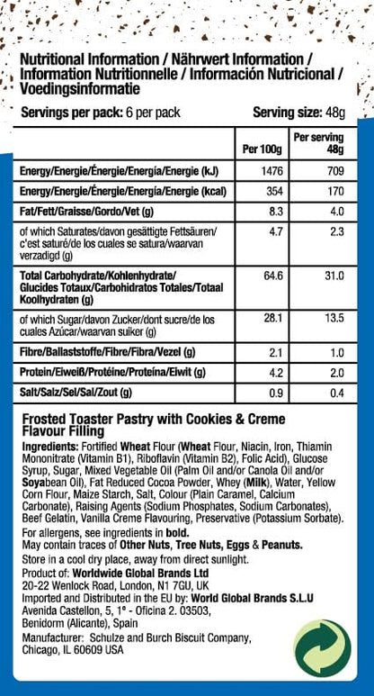 Toast'em Pop-Ups Frosted Cookies & Crème 288g x 3
