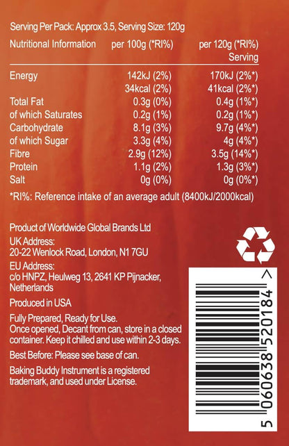 Baking Buddy Tinned Pumpkin Puree - 425g x 12