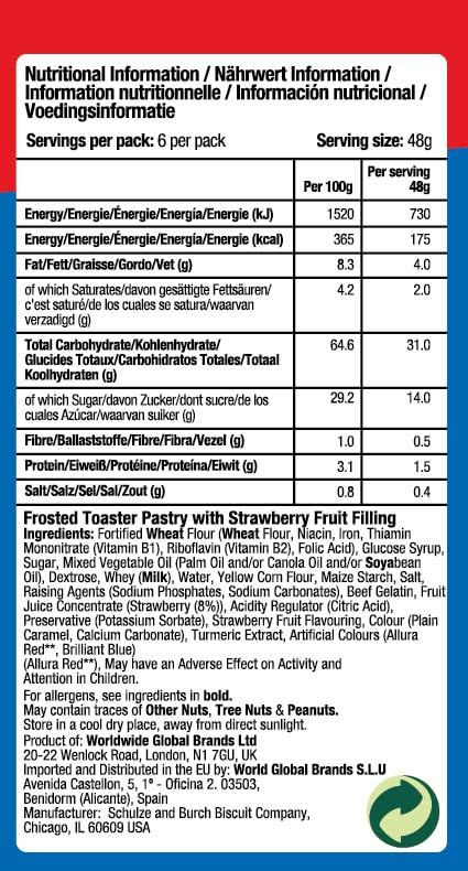 Toast'em Pop-Ups Frosted Strawberry 288g x 3