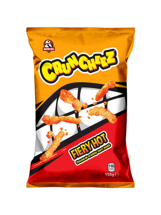 Inventure Cruncheez Fiery Hot Flavoured Crunchy Corn Snack 150g x 2
