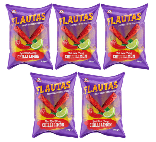 Inventure Flautas Red Hot Fiery Chilli Limon 28g x 5