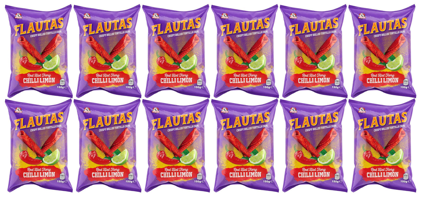 Inventure Flautas Red Hot Fiery Chilli Limon 150g x 12