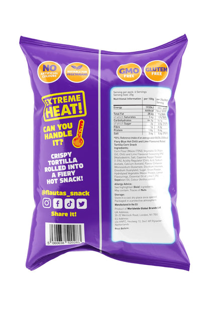 Inventure Flautas Blue Hot Fiery Chilli Limon 150g x 12