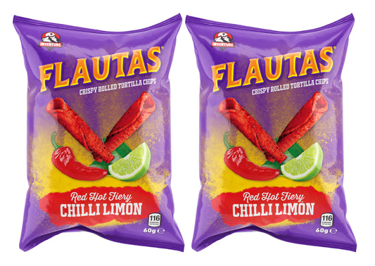 Inventure Flautas Red Hot Fiery Chilli Limon 60g x 2